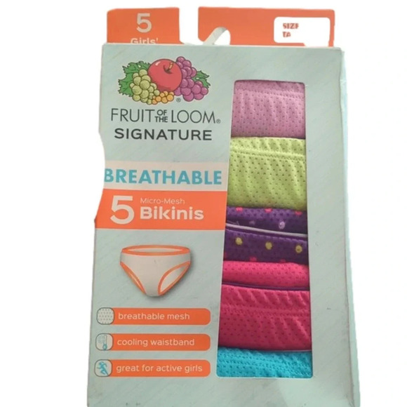 Fruit of the Loom signature 5 micro mesh girls bikinis - Picture 1 of 9